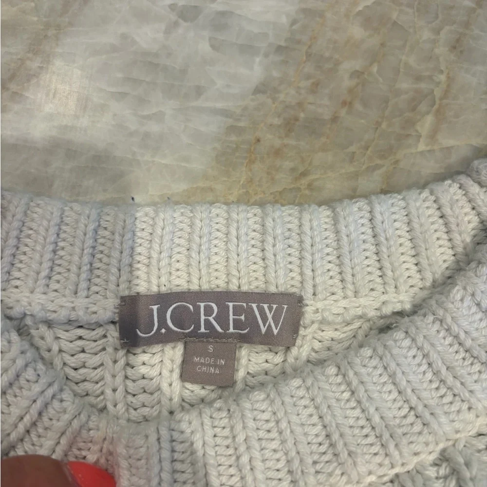 J.Crew Striped Cropped Sweater Heavy Cotton Knit Size S